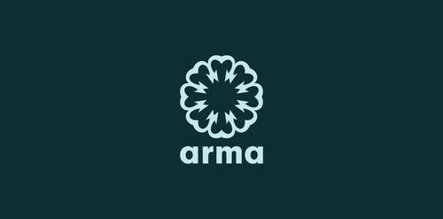 arma logo设计:简洁抽象的花卉图案