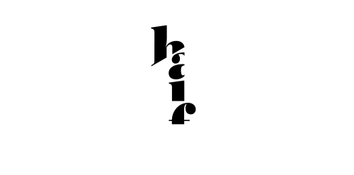 极简主义风格的'hair'字母logo设计