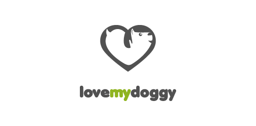 宠物狗爱心logo设计