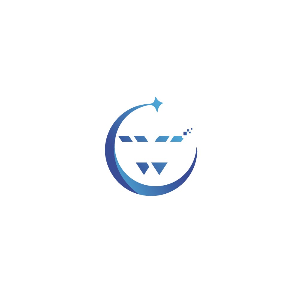 简洁现代的蓝色循环箭头logo设计