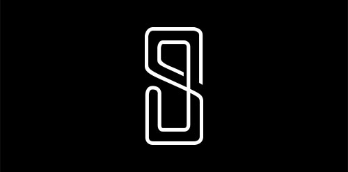 极简线条艺术字母S logo设计