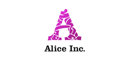 紫色字母A创意logo设计