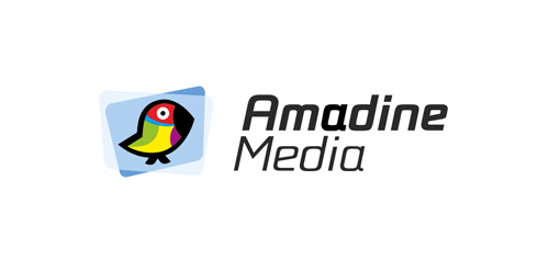 Amadine Media Logo设计:简洁与色彩的结合