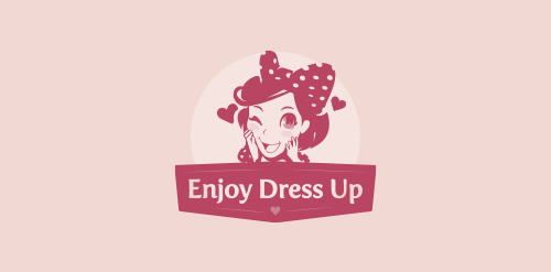 可爱卡通人物主题的服装搭配logo设计