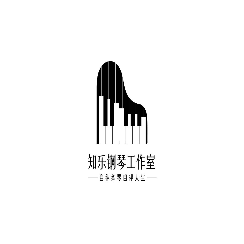知乐钢琴工作室logo设计