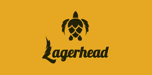 Lagerhead Logo设计：结合啤酒与海龟元素的创意标志