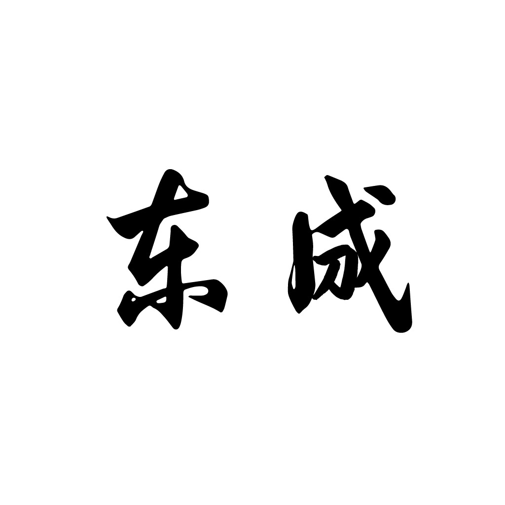 简约艺术字体设计:东成西就logo
