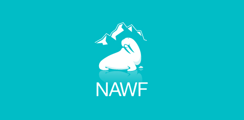 NAWF Logo设计:简约山峰与雪人形象