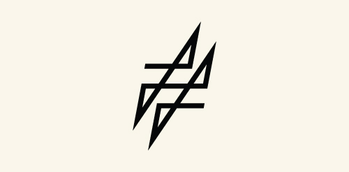 简洁现代的闪电形状logo设计