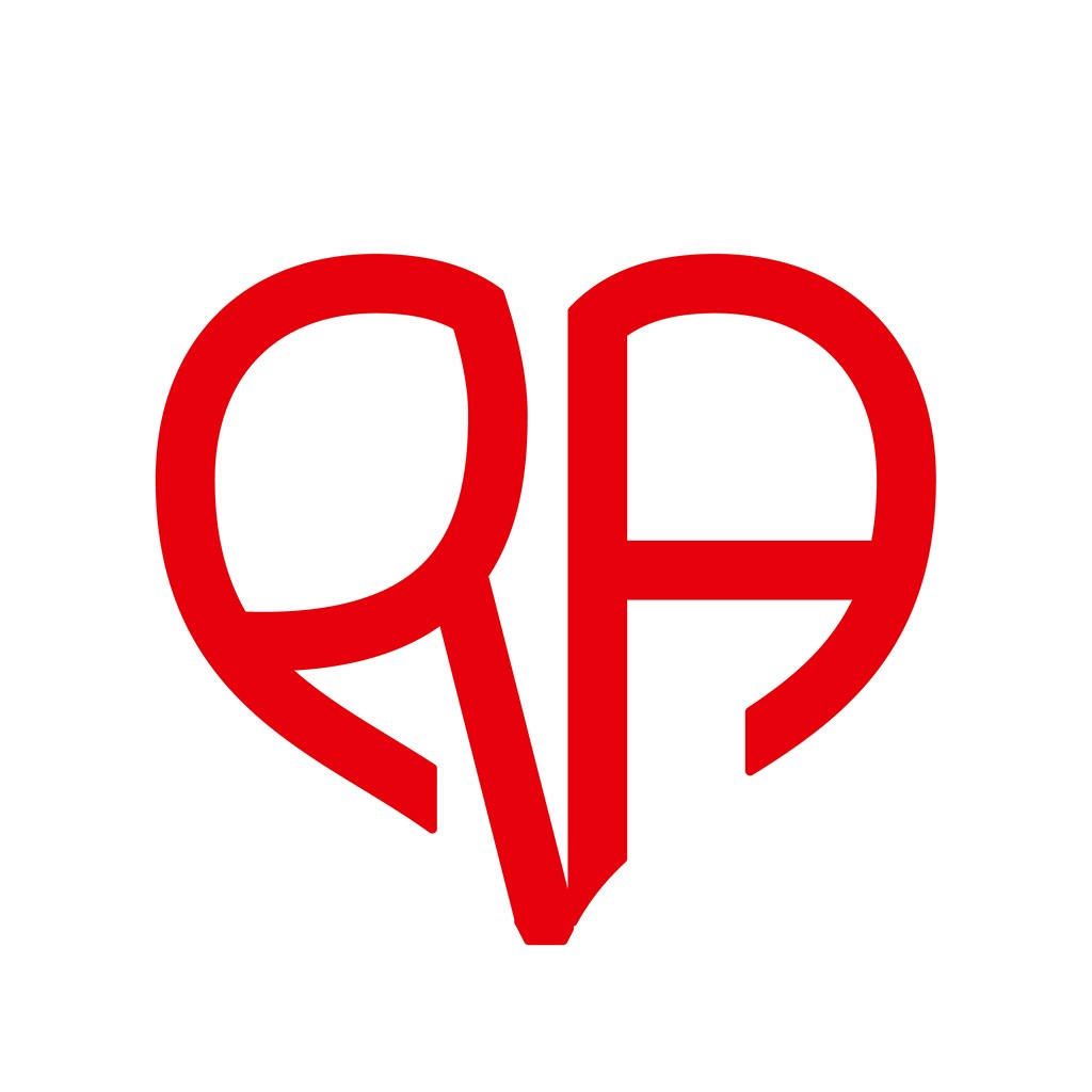 心形字母RA logo设计