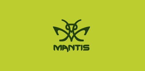 Mantis Logo设计:简洁昆虫标志