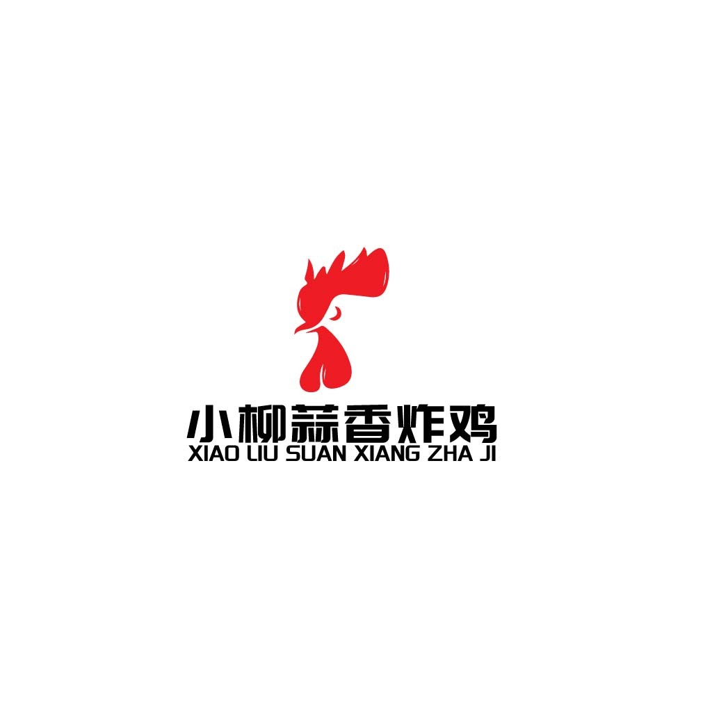 红鸡头标志设计，炸鸡店logo创意