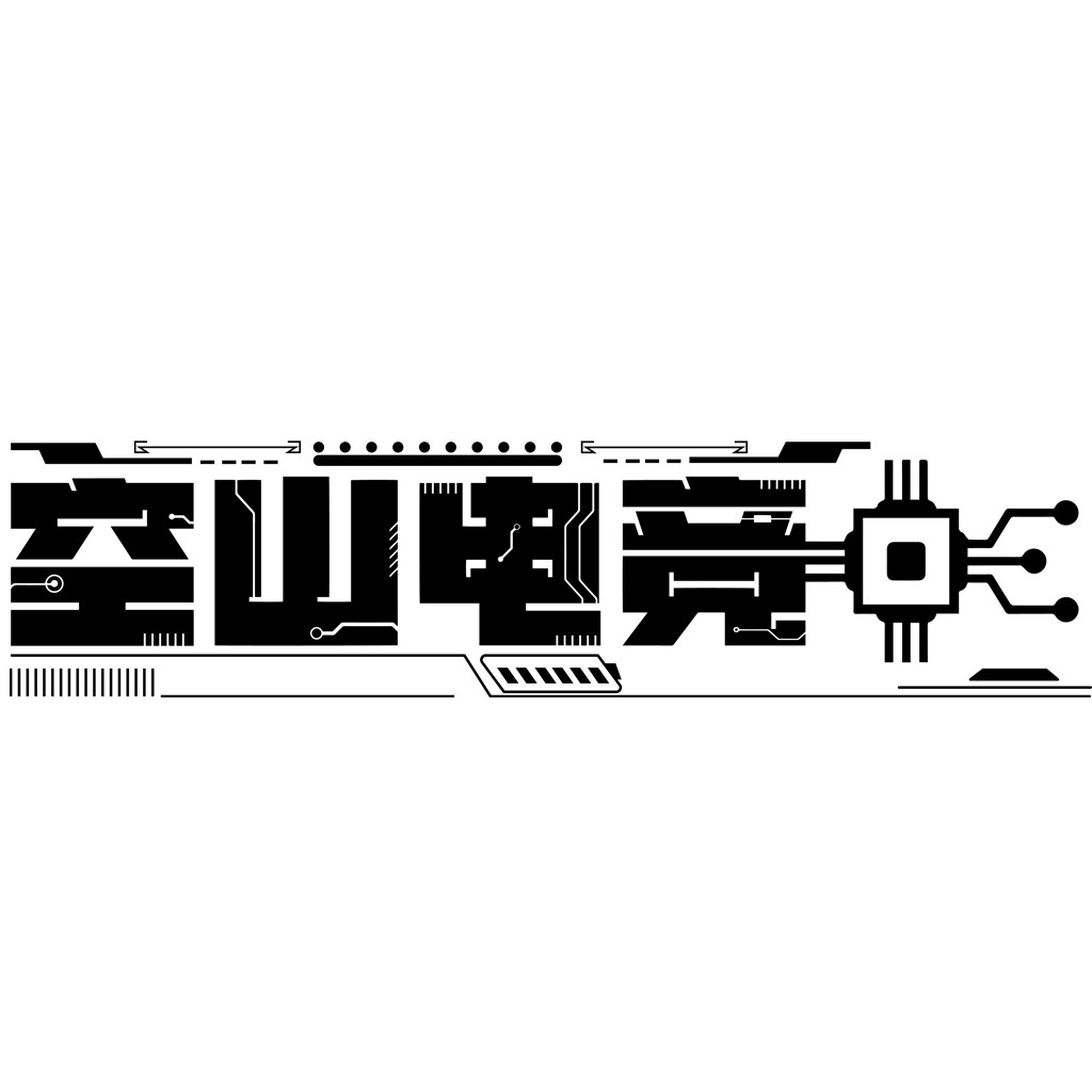 科技感十足的电路板风格logo设计
