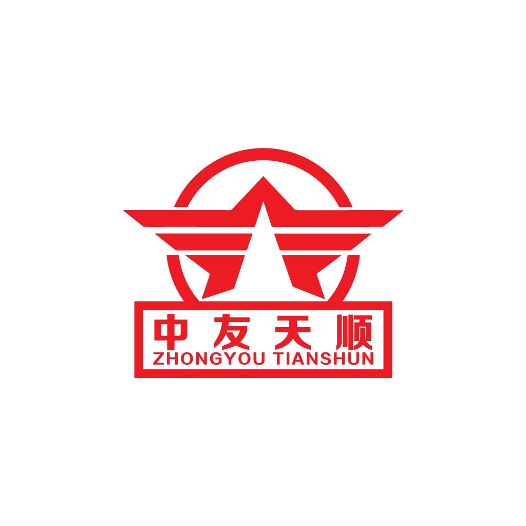 中友天顺logo设计：红色翅膀与中文标识的完美结合