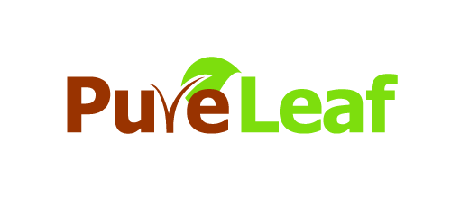 简约环保主题的PureLeaf logo设计