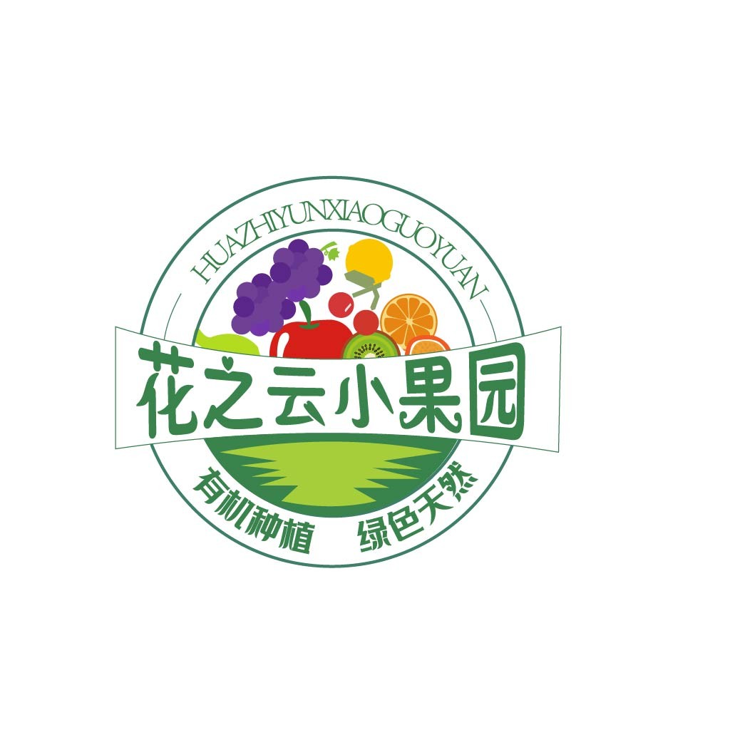 有机果园logo设计:绿色天然水果标志