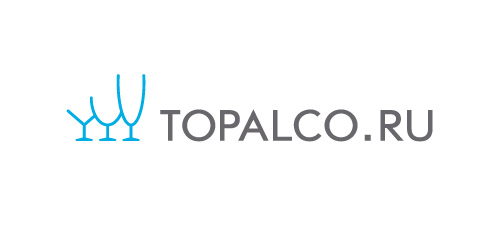 简约酒杯Logo设计:Topalco.ru