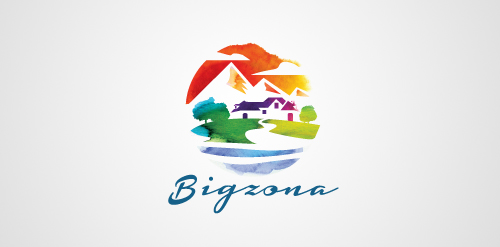 Bigzona logo设计:山水田园风格