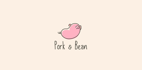 简约可爱卡通猪豆logo设计