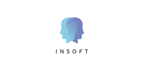 Insoft Logo设计:双人头像简洁现代标识