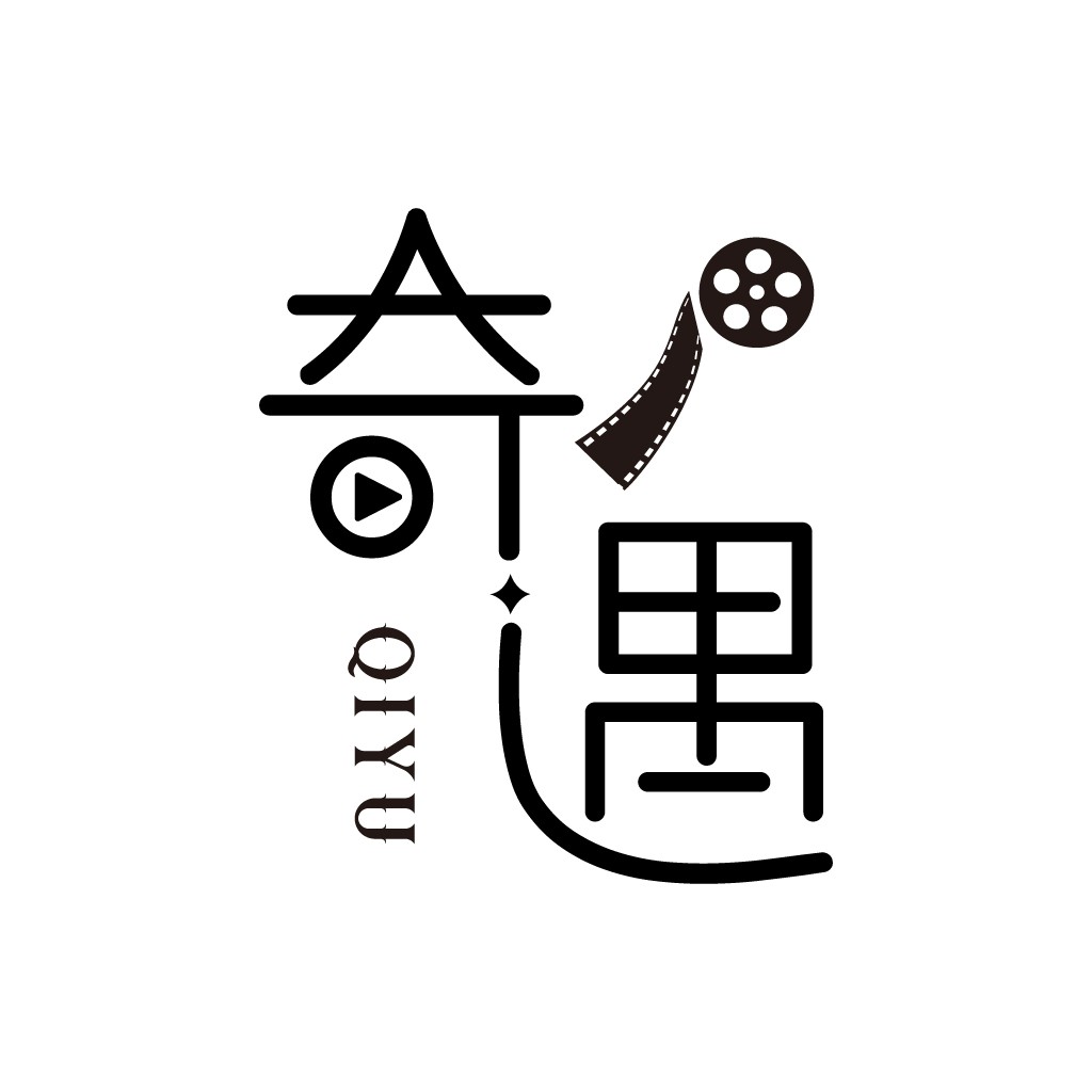 电影播放按钮与电影胶卷logo设计