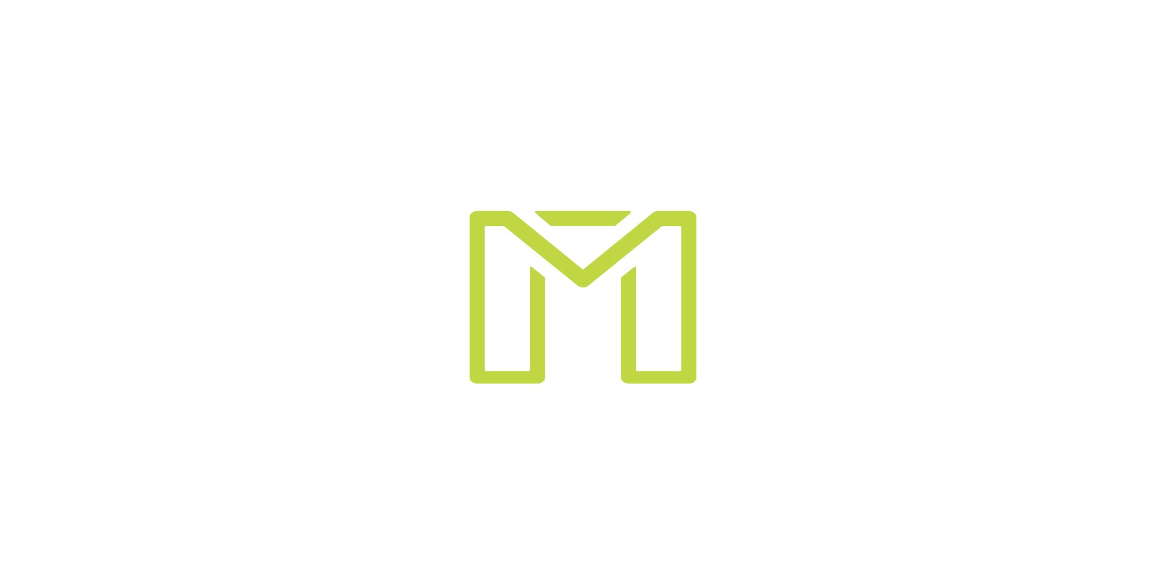 简约绿色字母M标志设计