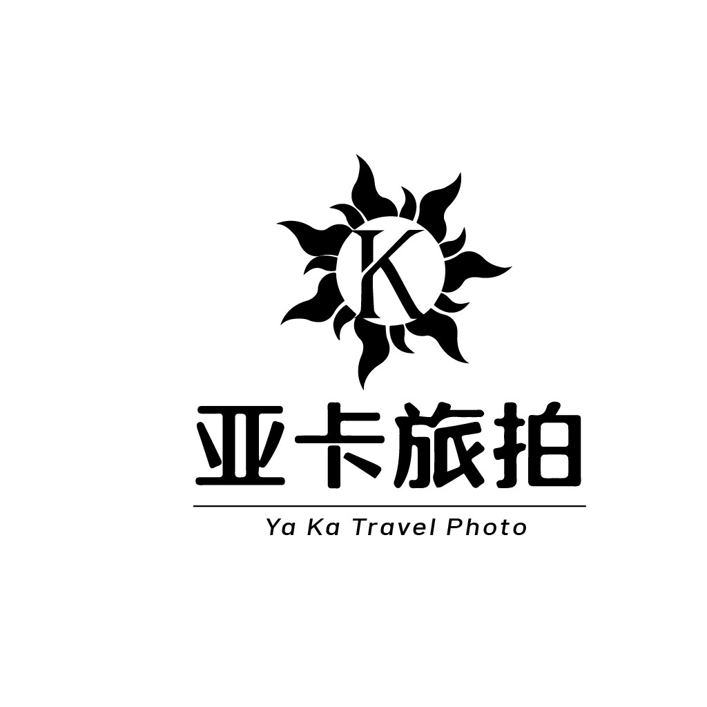 简约太阳图案的Ya Ka Ka Travel Photo Logo设计