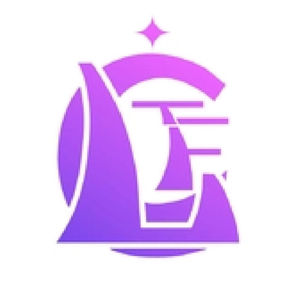 紫色渐变几何抽象logo设计