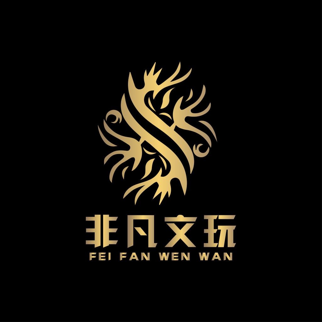 金色龙形图案logo设计