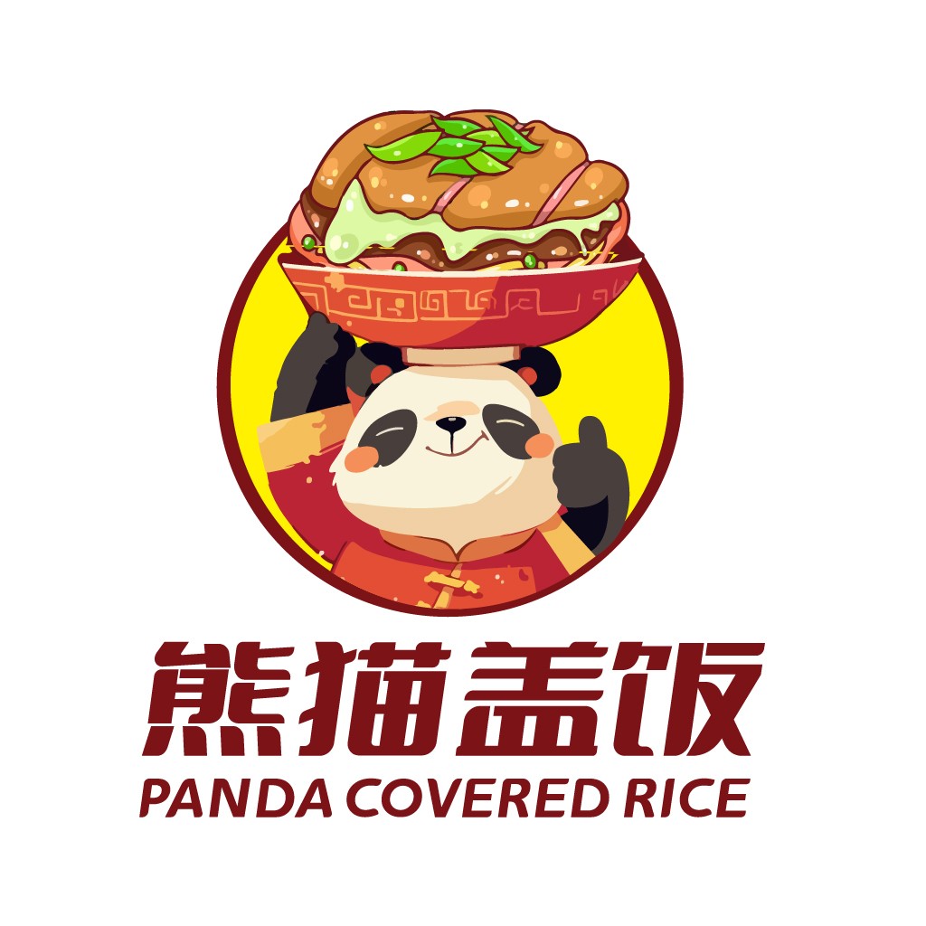 熊猫盖饭logo设计
