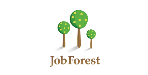 森林主题的JobForest logo设计