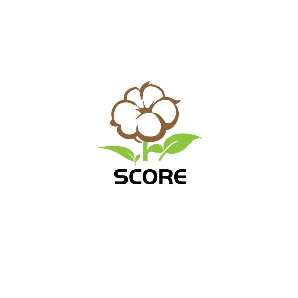 棉花图案与叶子结合的简约logo设计