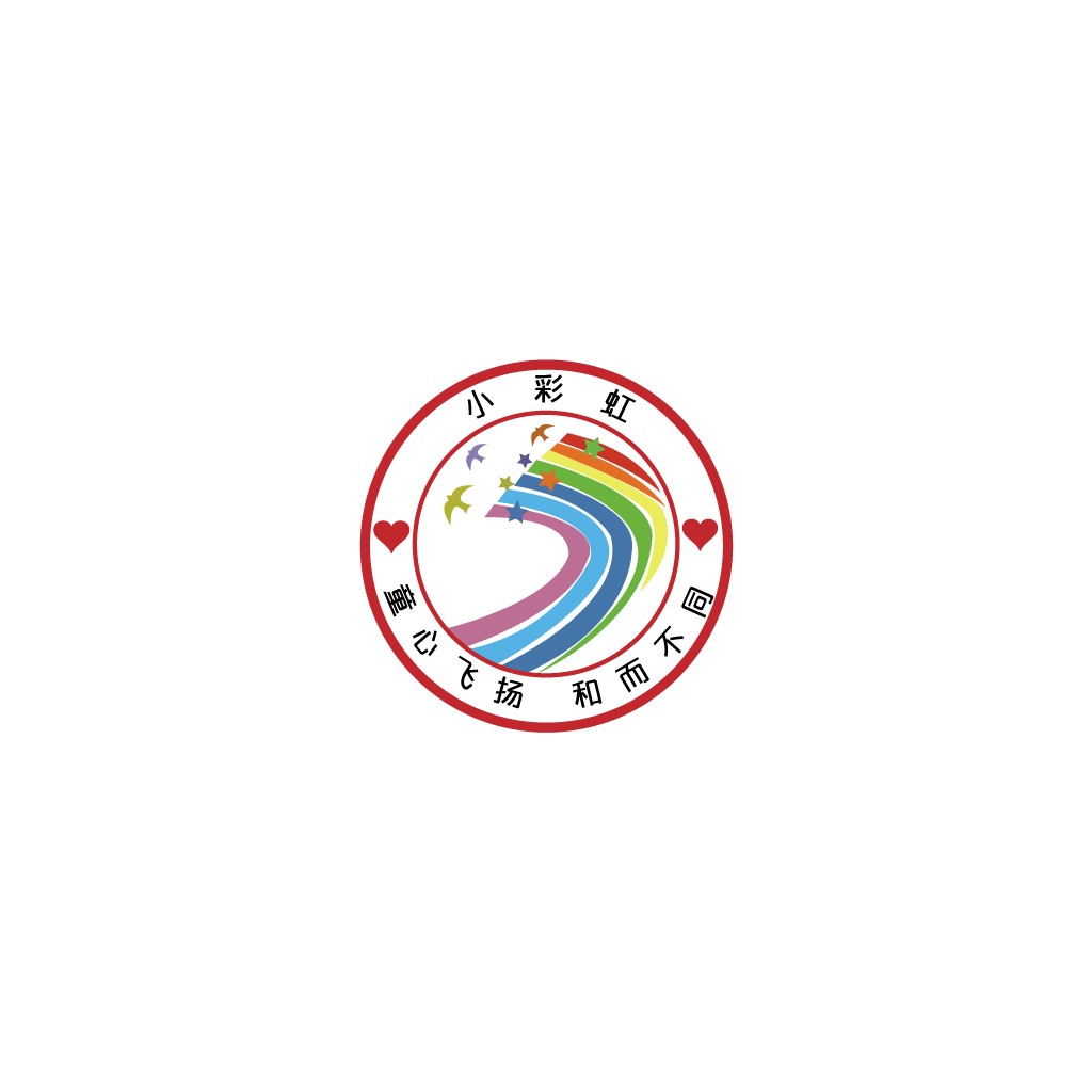 彩虹心形logo设计:儿童教育机构