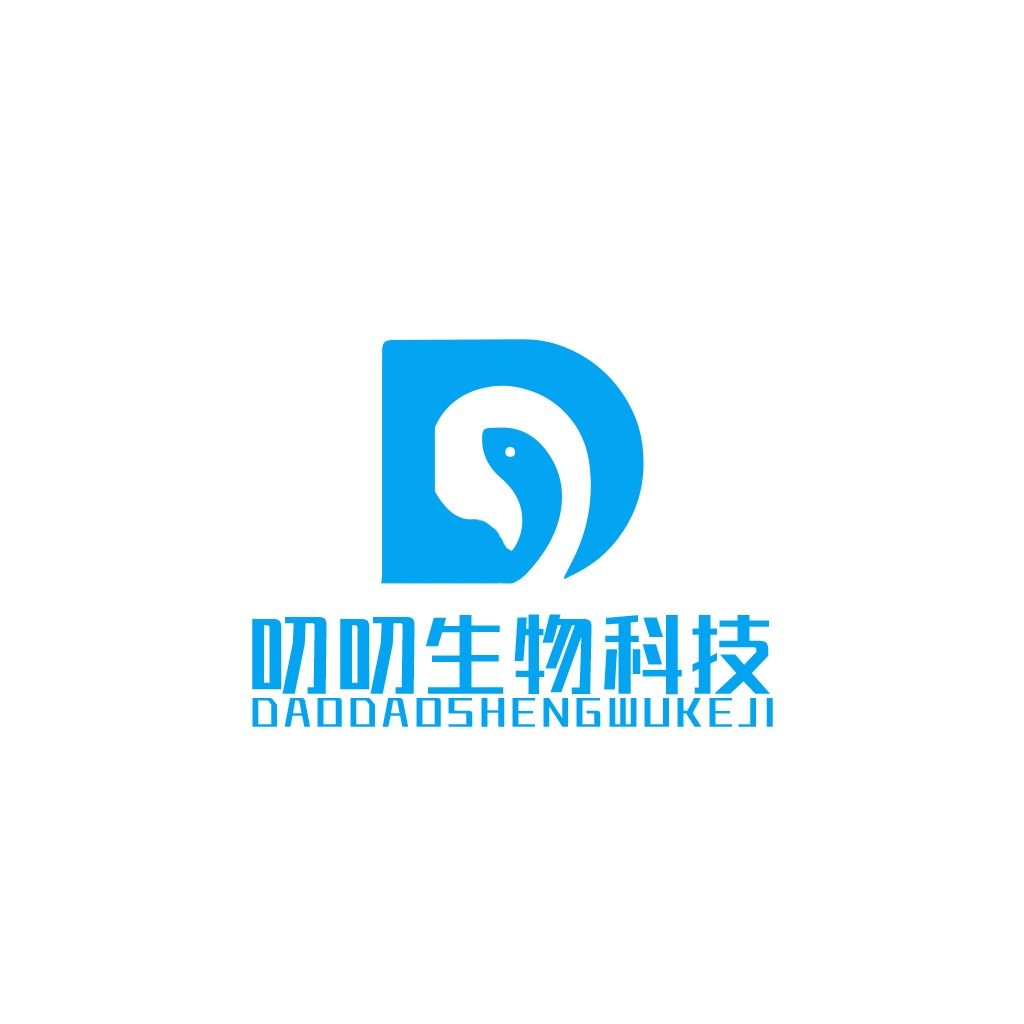蓝色鱼形科技公司logo设计