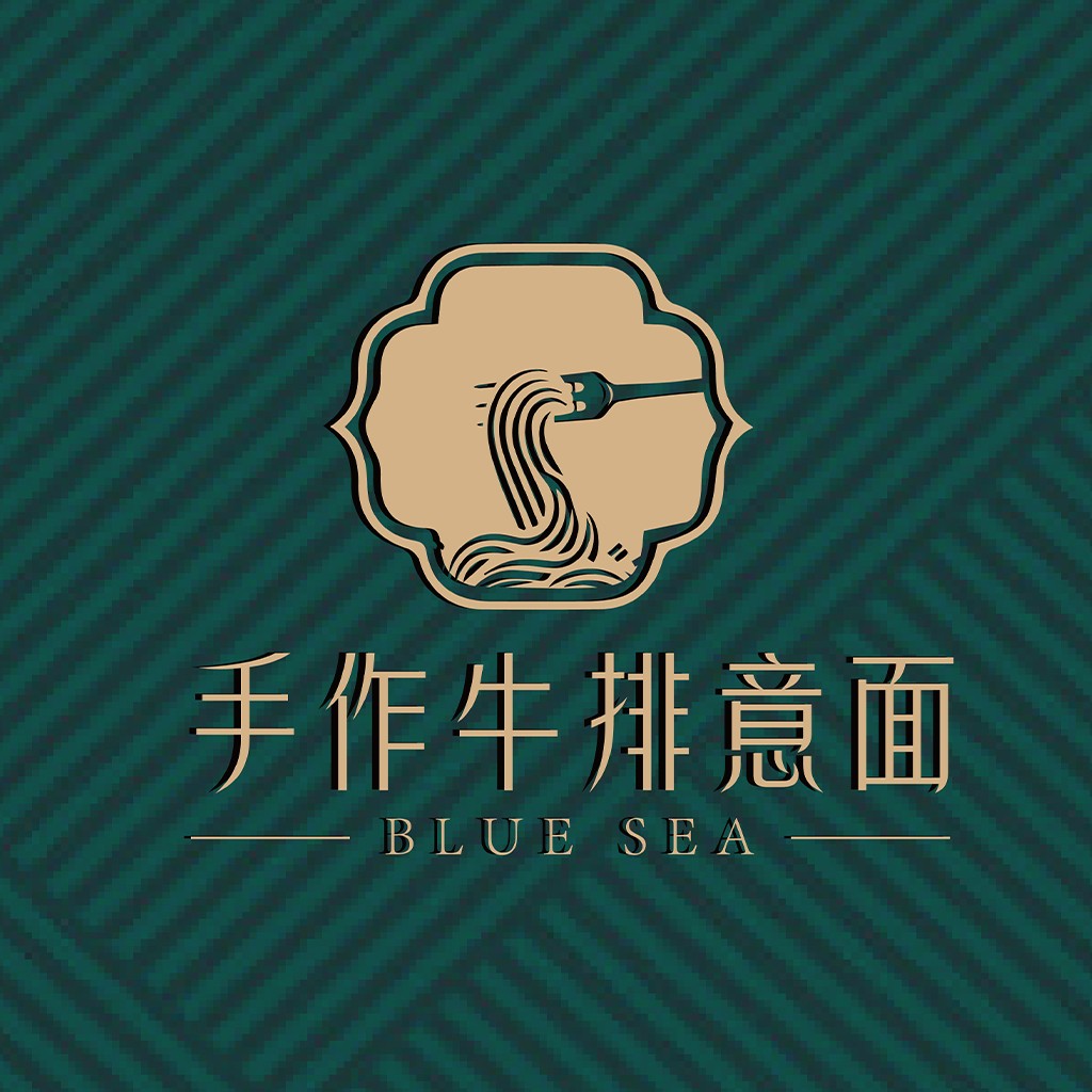 简约复古风手作意面logo设计