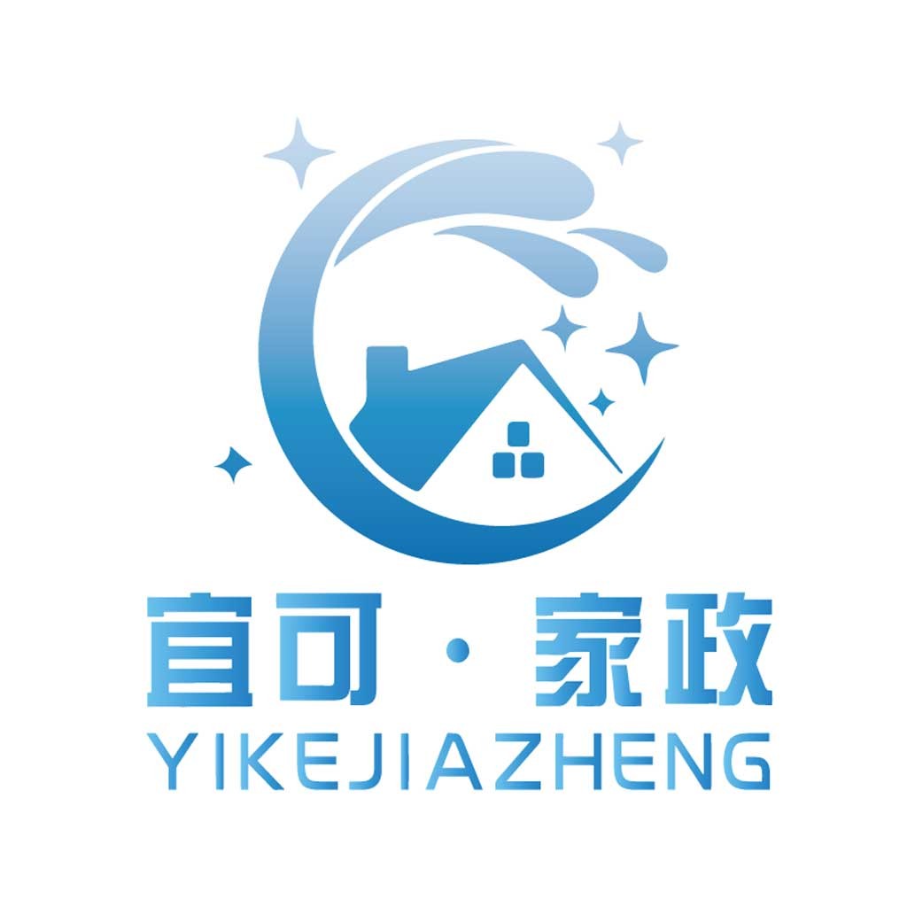 蓝色渐变房屋logo设计