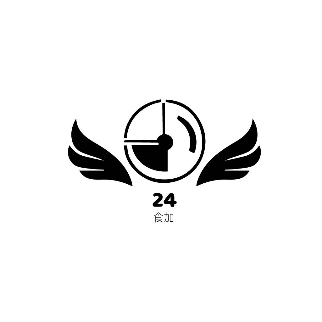24小时服务翅膀logo设计
