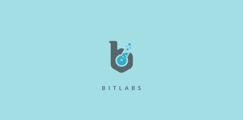 简洁科技风格的BitLabs实验室Logo设计