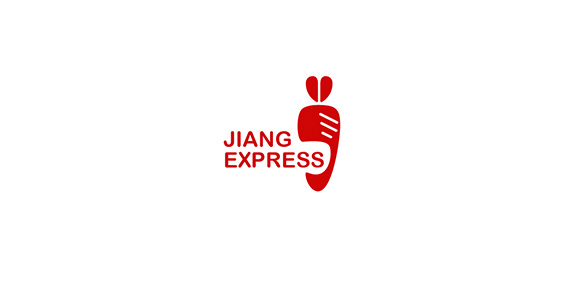 简洁红色脚印logo设计