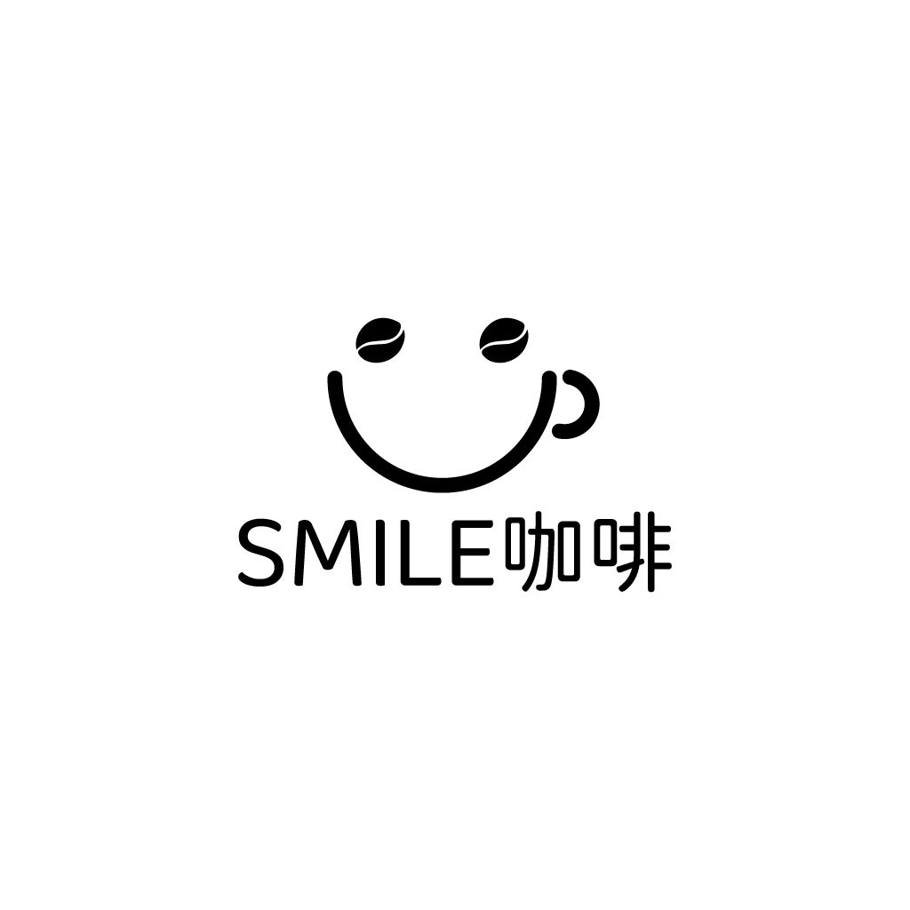微笑咖啡豆logo设计