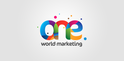 色彩斑斓的'one'世界营销logo设计
