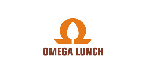 Omega Lunch Logo设计:简洁现代餐饮品牌标识