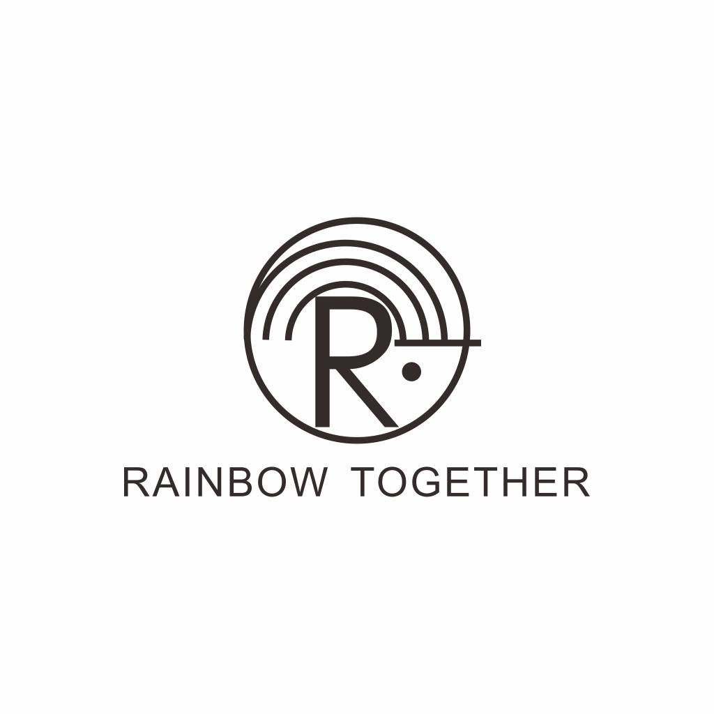 彩虹元素R字母logo设计