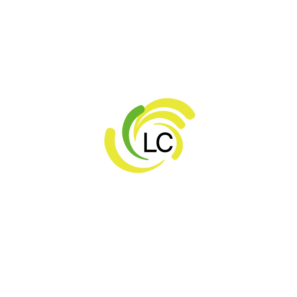 LC Logo设计:简洁现代的绿色和黄色渐变曲线
