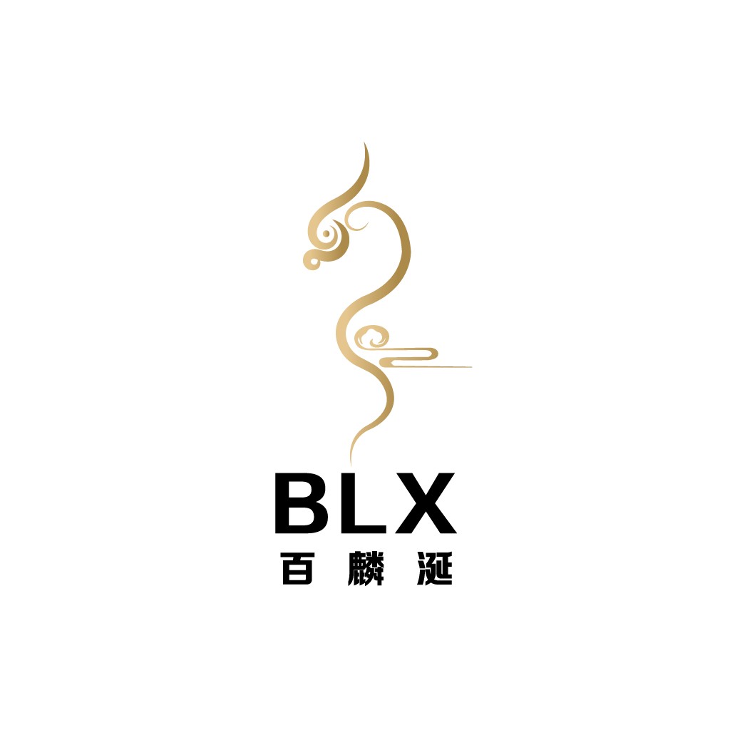 BLX logo设计:金色龙形图案与现代感结合