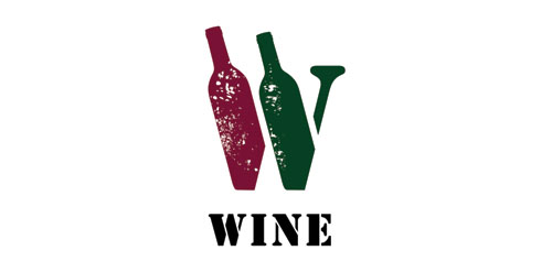 葡萄酒logo设计:简约酒瓶图案