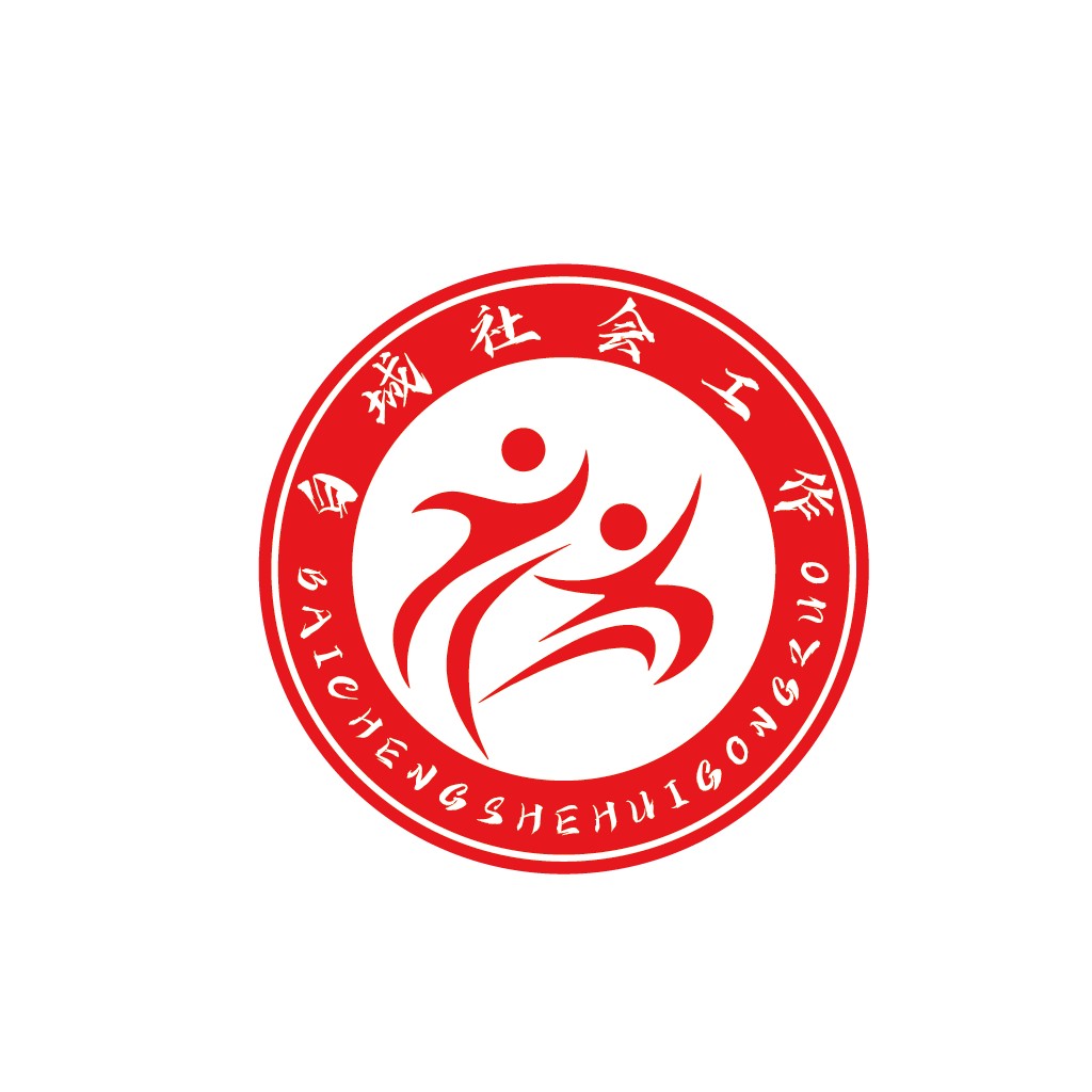 红色圆圈内人形图案的logo设计