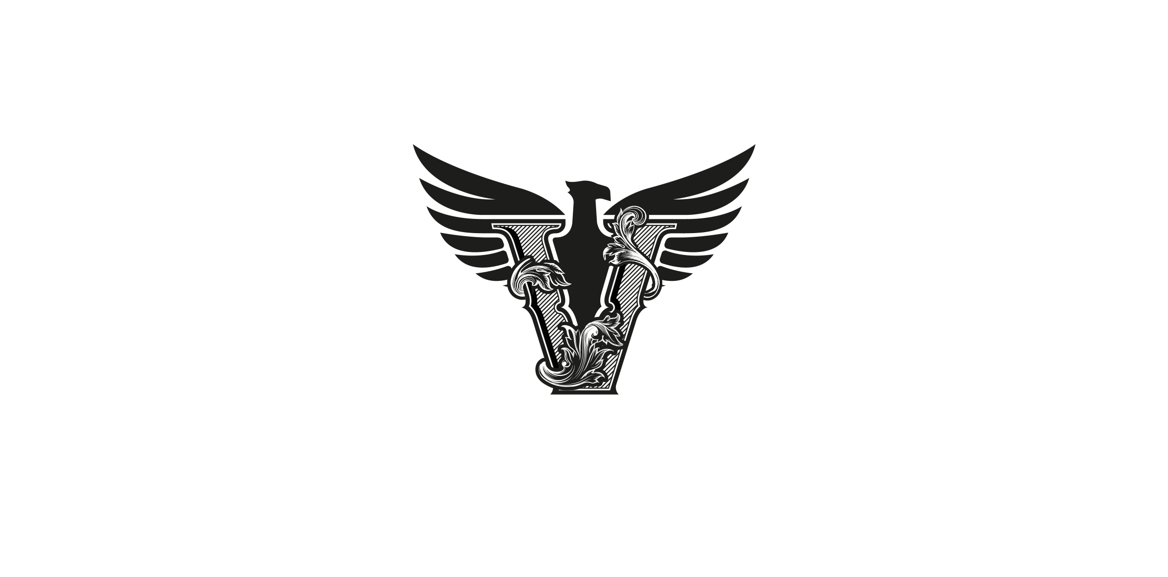 鹰形字母V标志设计
