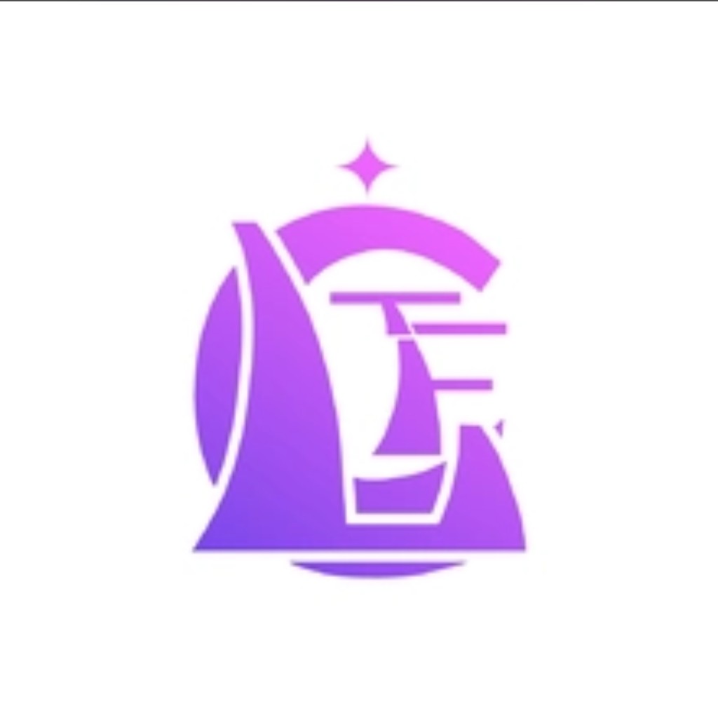 紫色渐变徽章风格logo设计