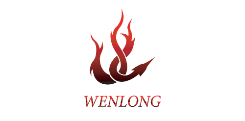 火焰元素的WENLONGLOGO设计
